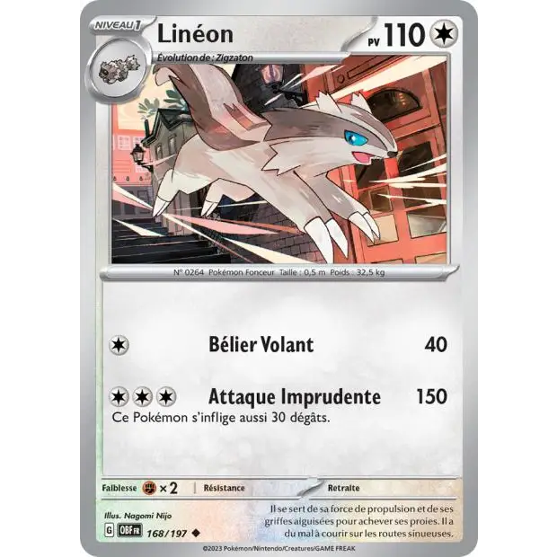 Peu commune - Pokemon - Flammes Obsidiennes - Lineon 168/197