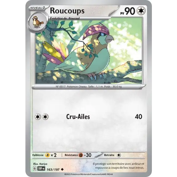 Peu commune - Pokemon - Flammes Obsidiennes - Roucoups 163/197
