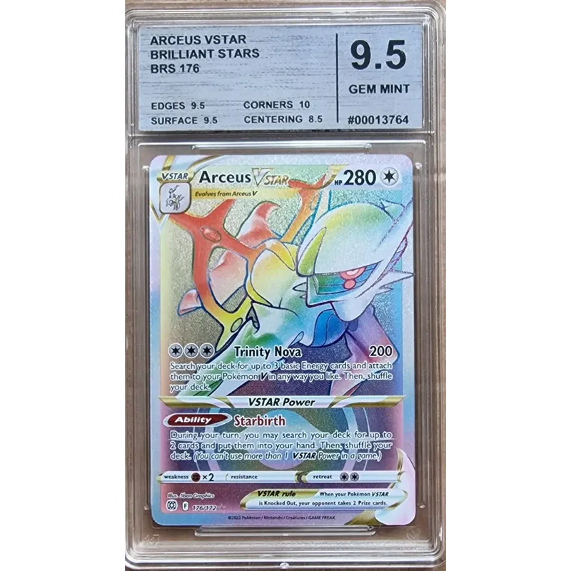 Carte Gradé 9.5 - Arceus Rainbow VSTAR (BRS 176) BRILLIANT STARS - Anglais
