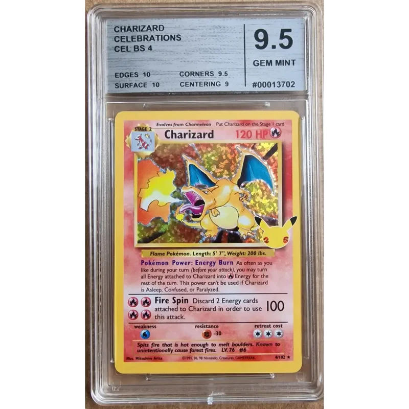 Carte Gradé 9.5 - Dracaufeu (CEL BS 4) Célébrations - Charizard - Anglais