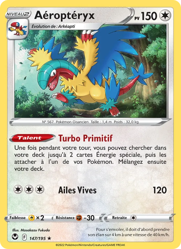 Aéroptéryx 147/195 — EB12 – Tempête Argentée — Carte Pokémon française