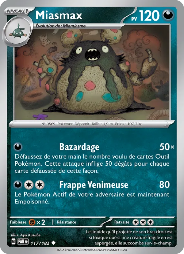 Miasmax 117/182 — EV04 – Faille Paradoxe — Carte Pokémon française