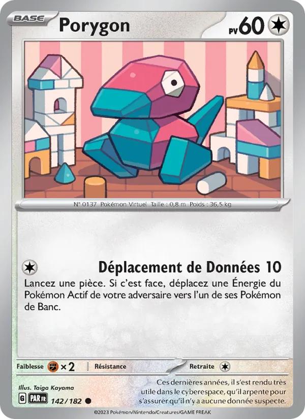 Porygon 142/182 — EV04 – Faille Paradoxe — Carte Pokémon française