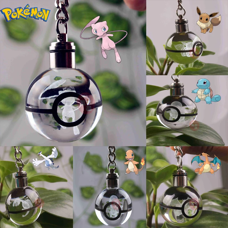 Pendentif Pokeball avec motifs Pokemon et changements de couleur