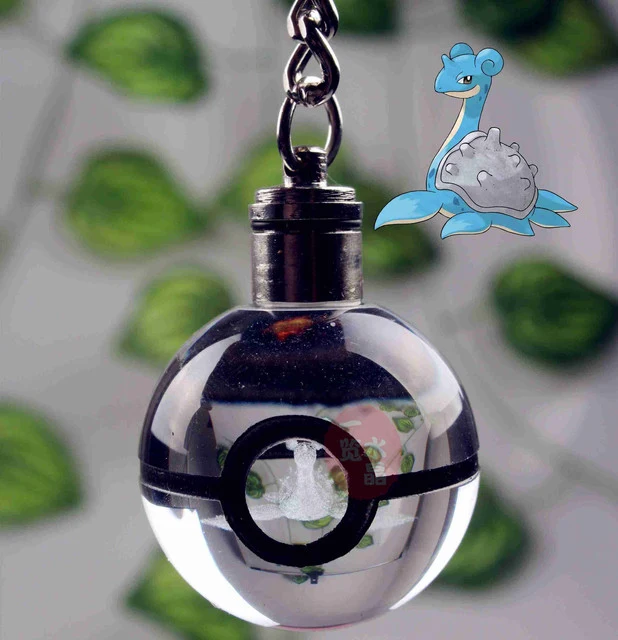 Pendentif Pokeball avec motifs Pokemon et changements de couleur