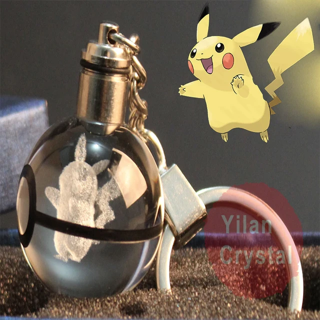 Pendentif Pokeball avec motifs Pokemon et changements de couleur