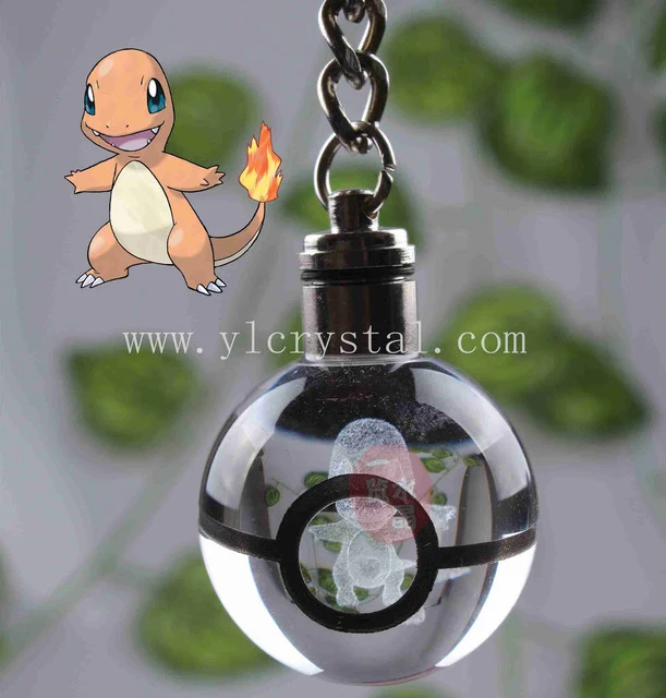 Pendentif Pokeball avec motifs Pokemon et changements de couleur