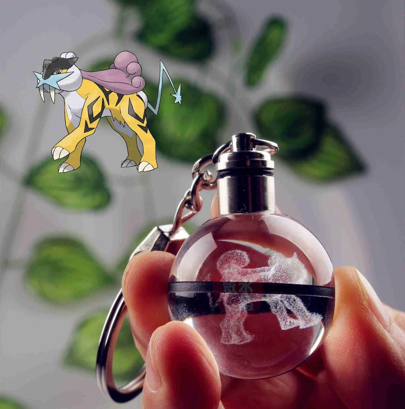 Pendentif Pokeball avec motifs Pokemon et changements de couleur