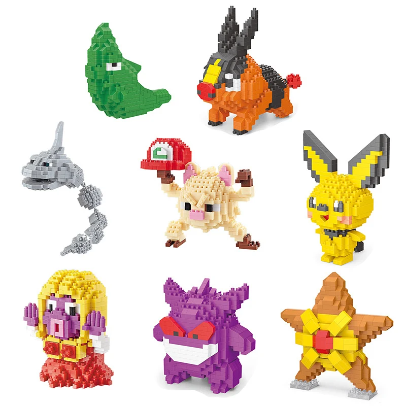 Figurines Pokemon Clamp Block : Sterndu, Gengar, Pikachu, Floink, Kussilla, Rossana, Menki,