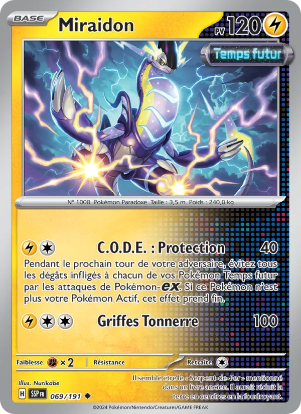 Miraidon 69/191 — EV08 – Étincelles Déferlantes — Carte Pokémon française