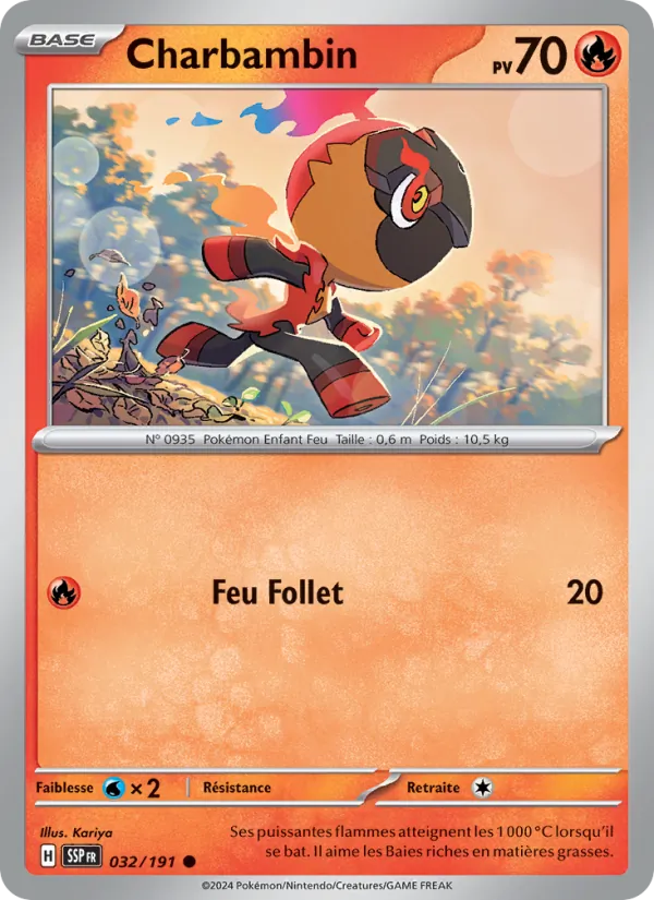Charbambin 32/191 — EV08 – Étincelles Déferlantes — Carte Pokémon française