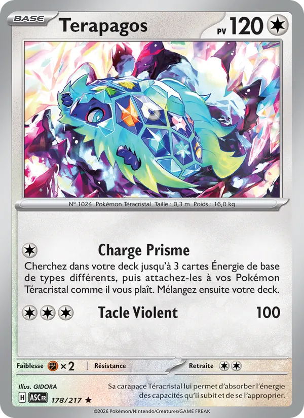 Terapagos 178/217 — ME02.5 – Héros Transcendants — Carte Pokémon française