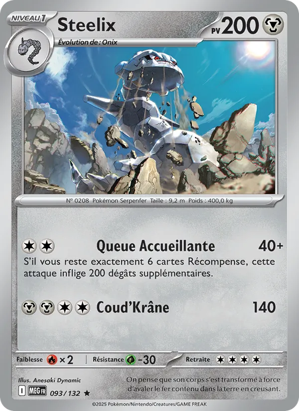 Steelix 93/132 — ME01 — Méga-Évolution — Carte Pokémon française