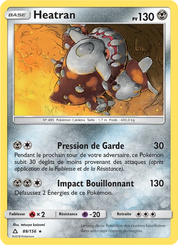 Heatran 88/156 — SL5 – Ultra-Prisme — Carte Pokémon française