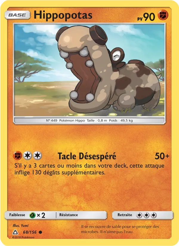 Hippopotas 68/156 — SL5 – Ultra-Prisme — Carte Pokémon française