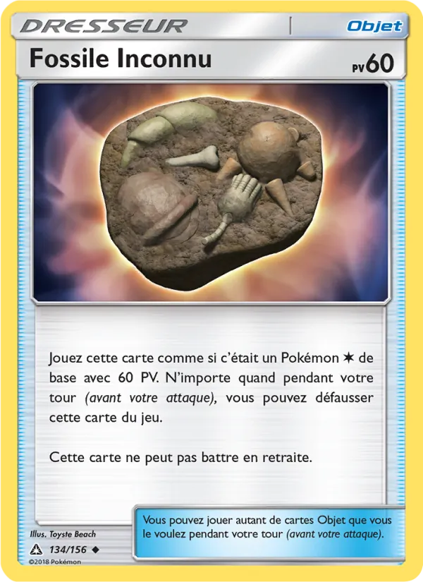 Fossile Inconnu 134/156 — SL5 – Ultra-Prisme — Carte Pokémon française