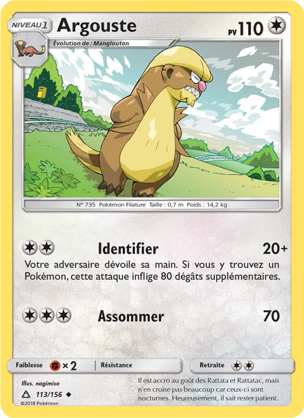 Argouste 113/156 — SL5 – Ultra-Prisme — Carte Pokémon française