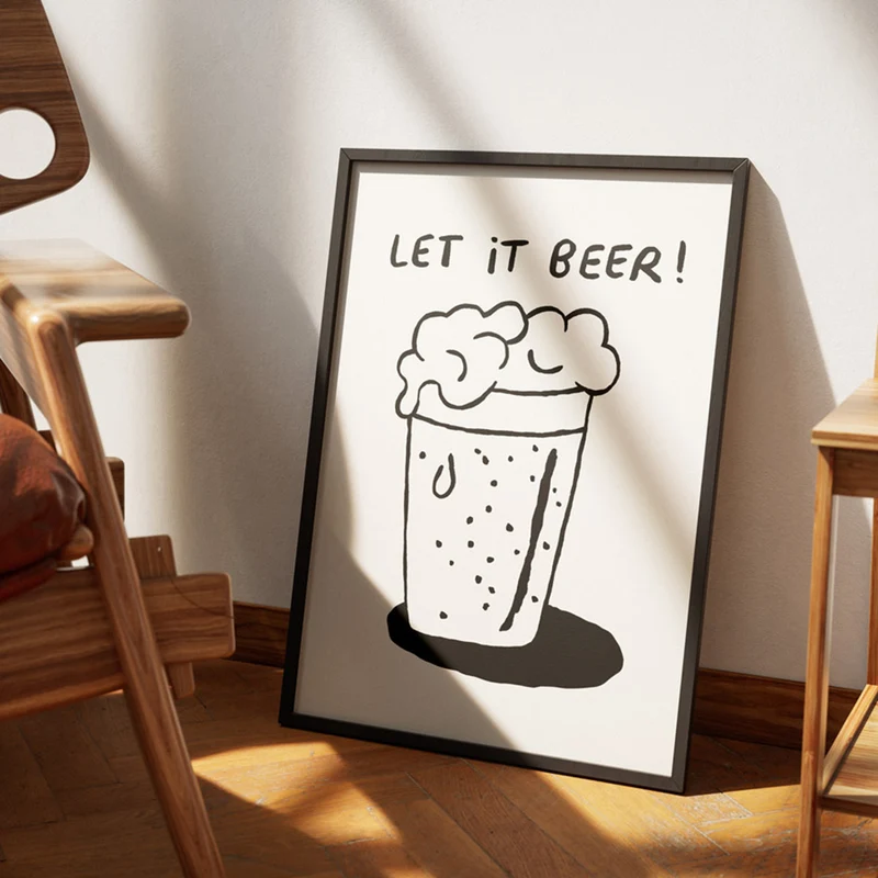 Affiches illustrées bière Affiches & chips