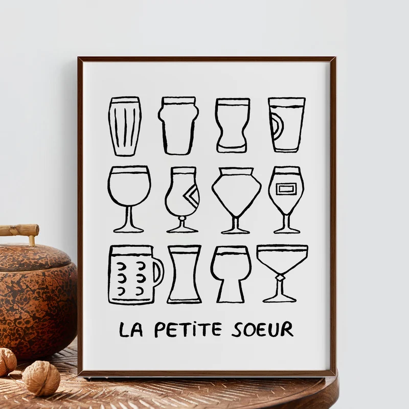 Affiches illustrées bière Affiches & chips