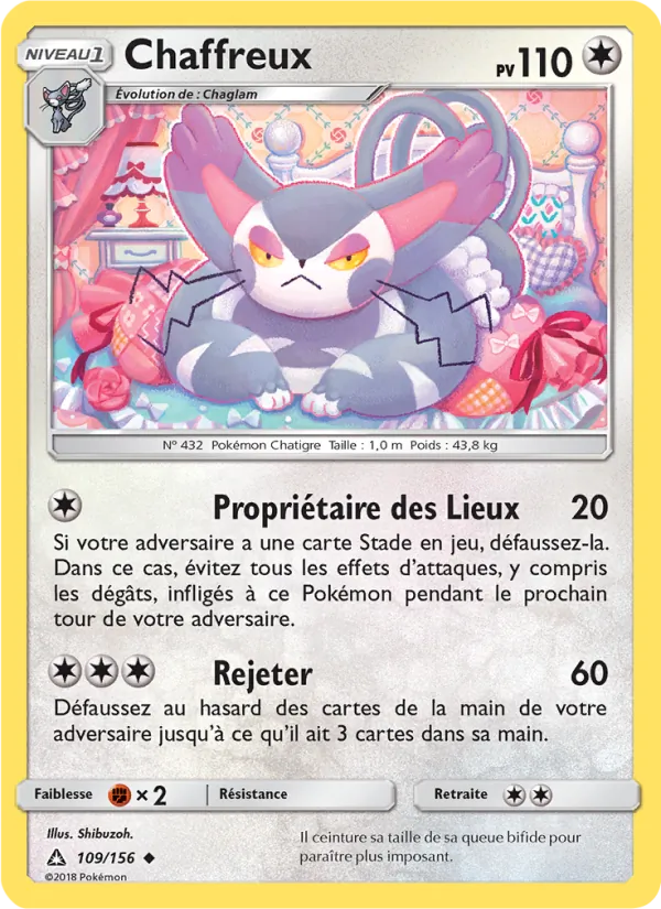 Chaffreux 109/156 — SL5 – Ultra-Prisme — Carte Pokémon française