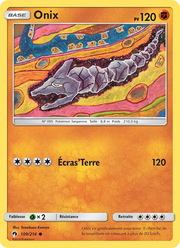 Onix 109/214 — SL8 – Tonnerre Perdu — Carte Pokémon française