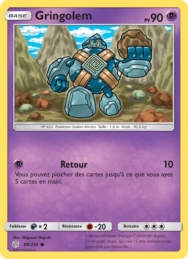 Gringolem 89/236 — SL12 – Éclipse Cosmique — Carte Pokémon française