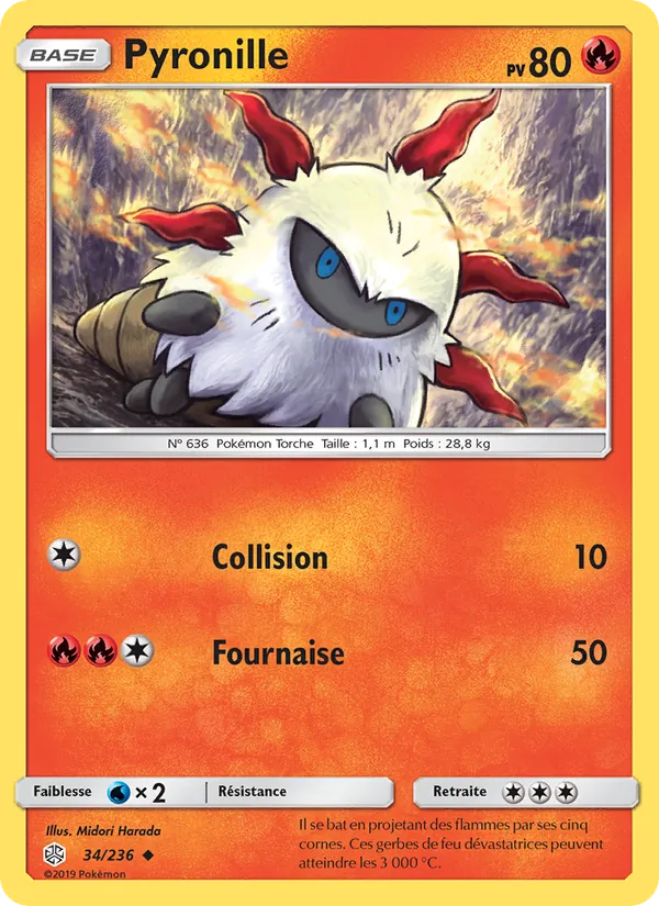 Pyronille 34/236 — SL12 – Éclipse Cosmique — Carte Pokémon française