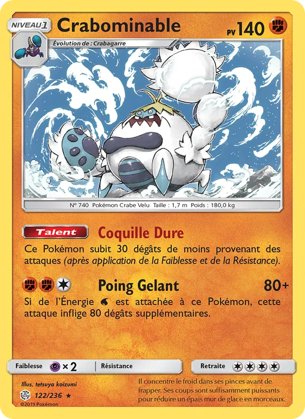 Crabominable 122/236 — SL12 – Éclipse Cosmique — Carte Pokémon française