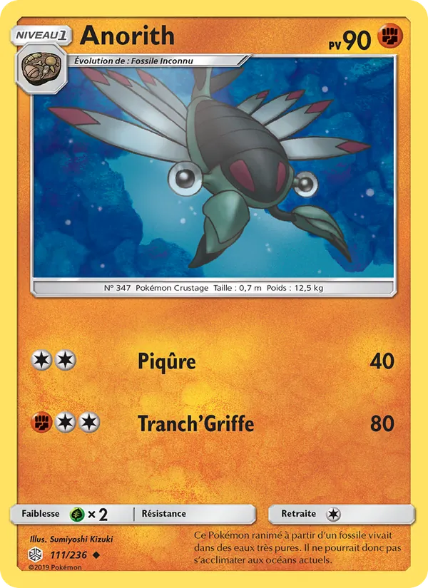 Anorith 111/236 — SL12 – Éclipse Cosmique — Carte Pokémon française
