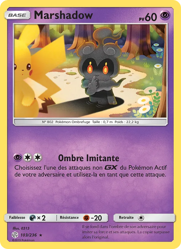 Marshadow 103/236 — SL12 – Éclipse Cosmique — Carte Pokémon française