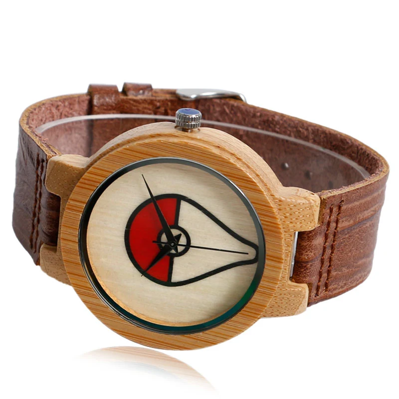 Montre-bracelet en bois de bambou Pokeball Pokemon