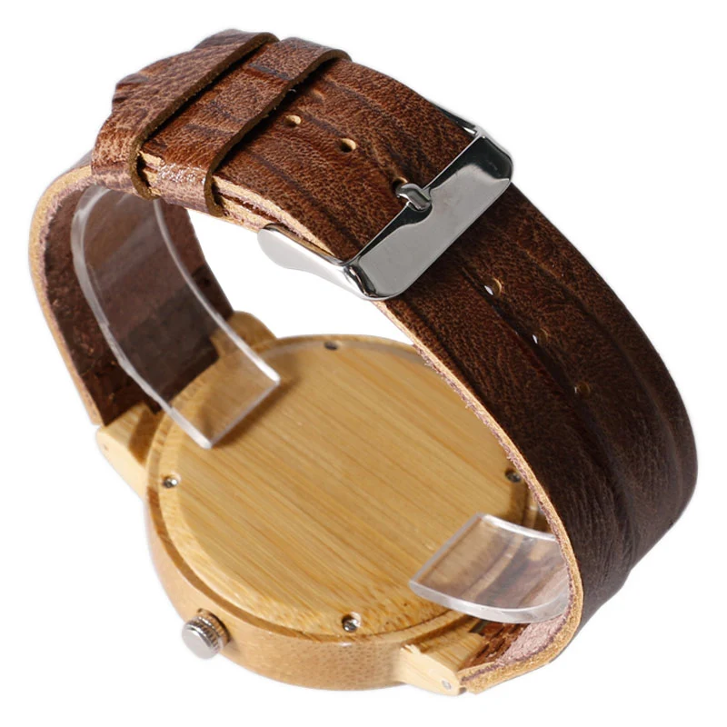 Montre-bracelet en bois de bambou Pikachu Pokemon