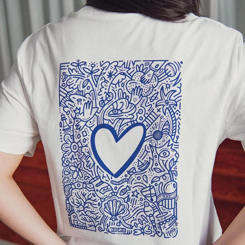 T-shirt femme illustré blanc