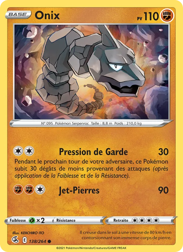 Onix 138/264 — EB08 - Poing de Fusion — Carte Pokémon française
