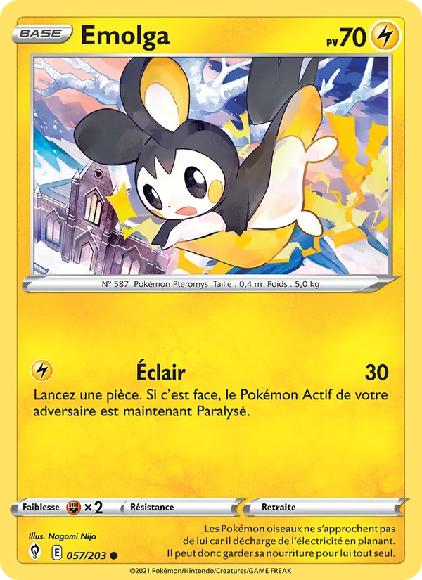 Emolga 57/203 — EB07 - Evolution Céleste — Carte Pokémon française