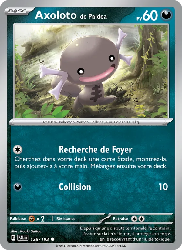 Axoloto de Paldea 128/193 — EV02 – Évolutions à Paldea — Carte Pokémon française