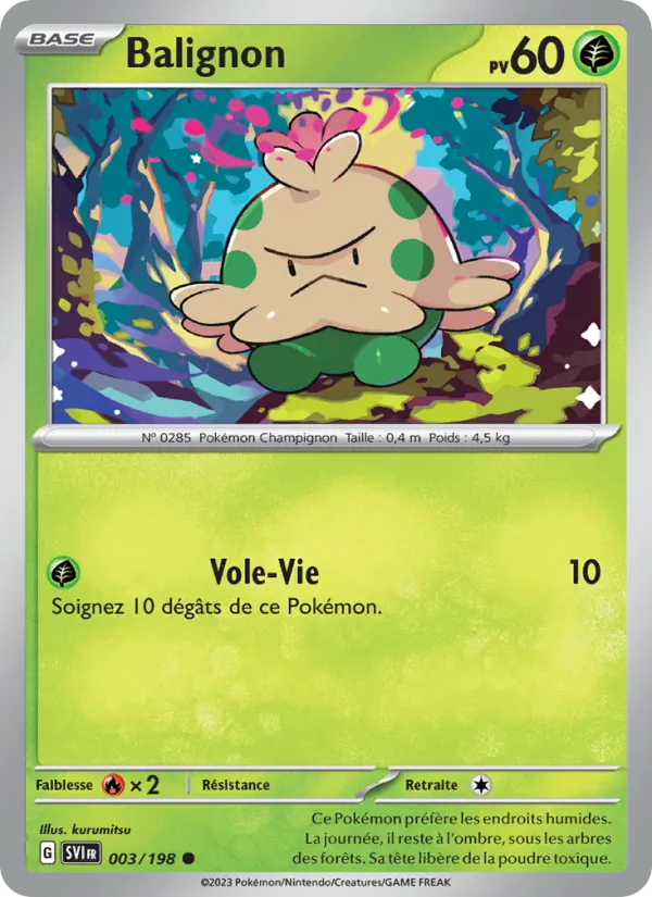 Balignon 3/198 — EV01 – Écarlate et Violet — Carte Pokémon française