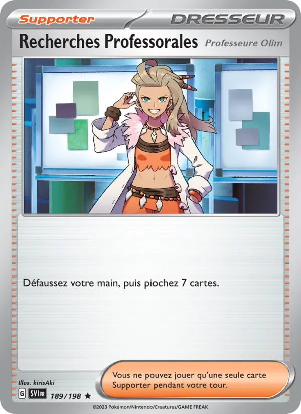 Recherches Professorales 189/198 — EV01 – Écarlate et Violet — Carte Pokémon française
