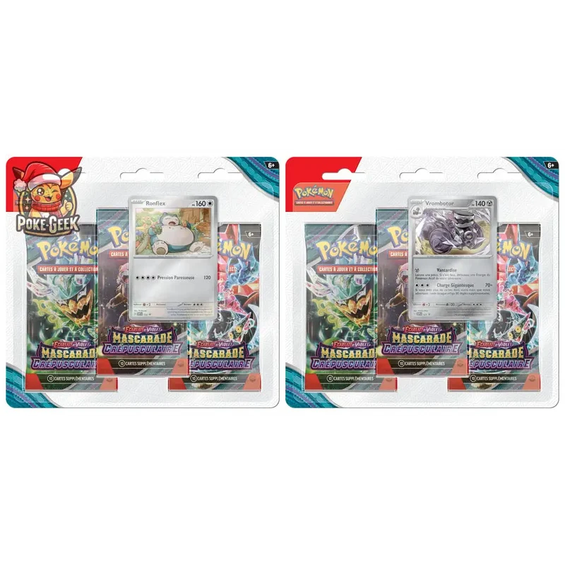 Pokémon - Carton de 12 Tri Pack de 3 boosters EV06 : Mascarade Crépusculaire - FR