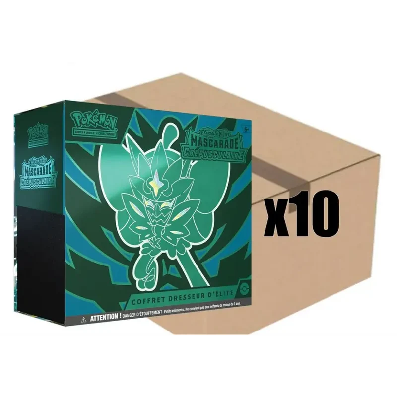 Case de 10 Coffrets Dresseur d'Élite EV06 Mascarade Crépusculaire FR
