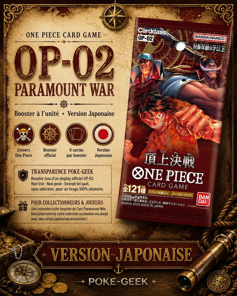 Booster One Piece OP-02 Paramount War – Japonais