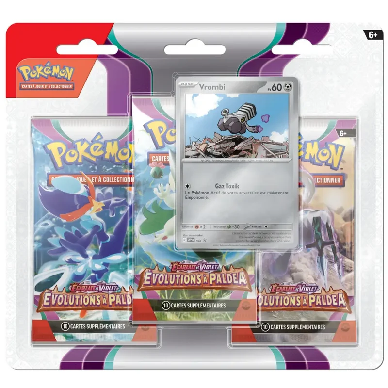 Tripack Pokémon EV02 Évolutions à Paldéa – Français