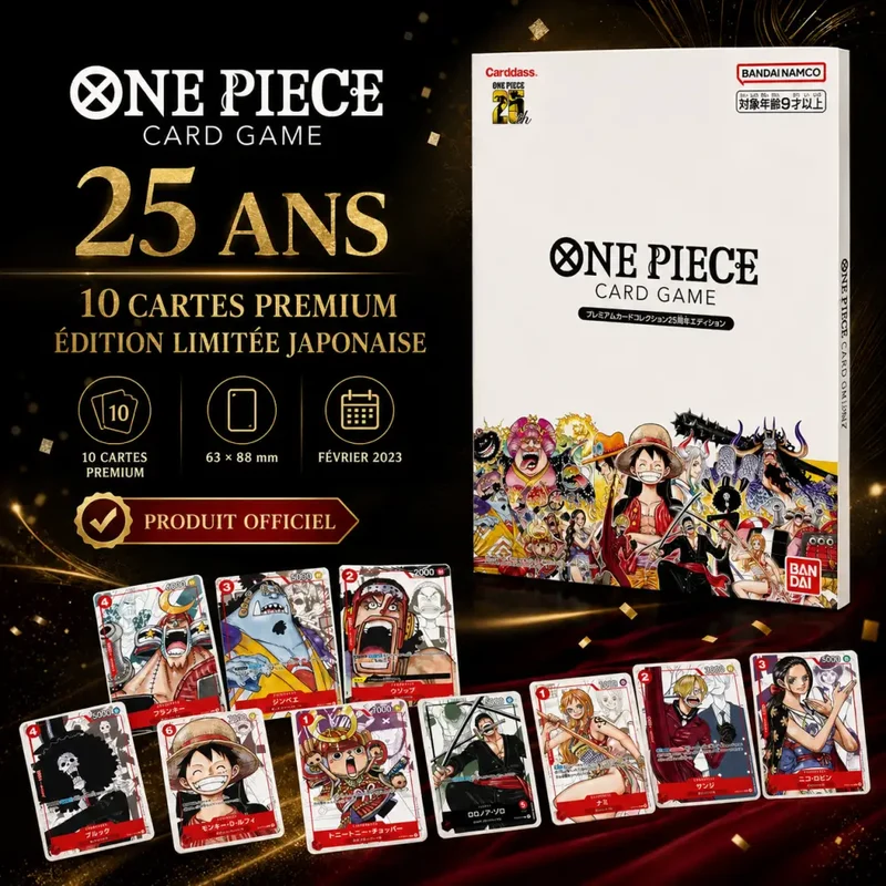 Cartes Premium One Piece 25 Ans – Édition Limitée – Japonais
