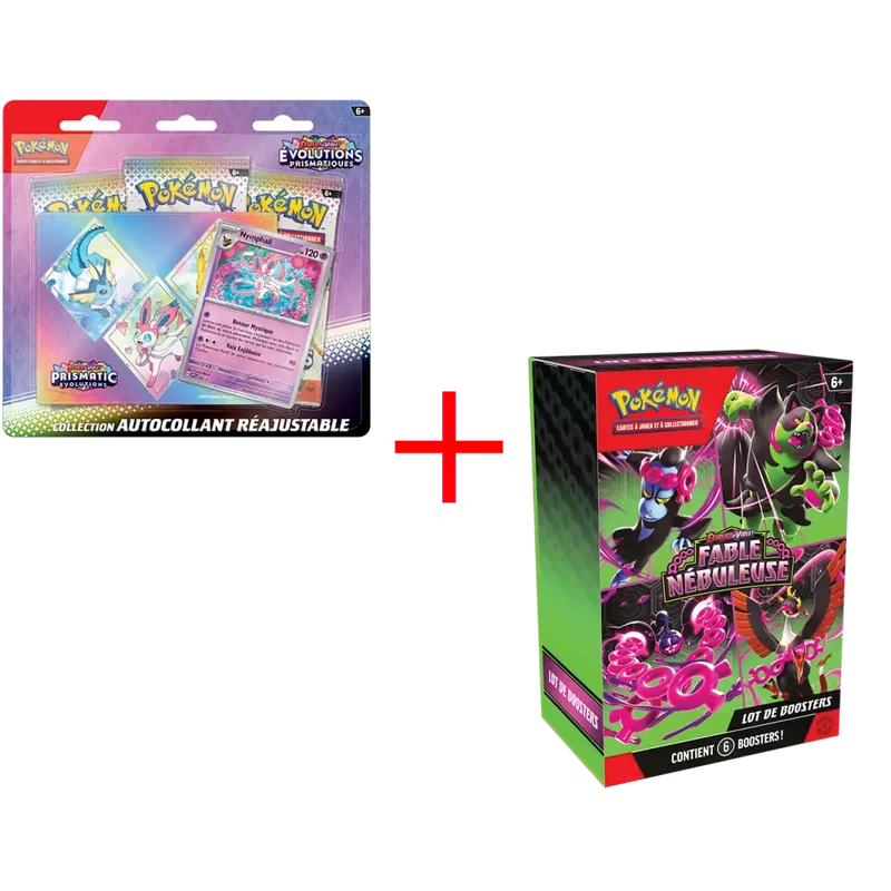Pack Pokémon – Tripack EV08.5 Évolutions Prismatiques + Bundle 6 Boosters EV06.5 FR