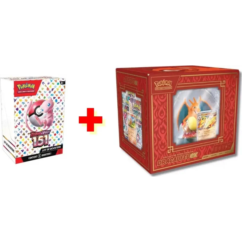 Pack - Pokemon - 1 Bundle 151 - EV3.5 + 1 Coffret Collection Super Premium Dracaufeu ex - FR