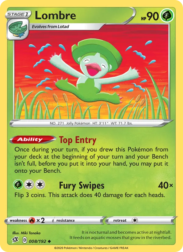 Lombre 8/192 — SWSH2 – Rebel Clash — Carte Pokémon anglaise