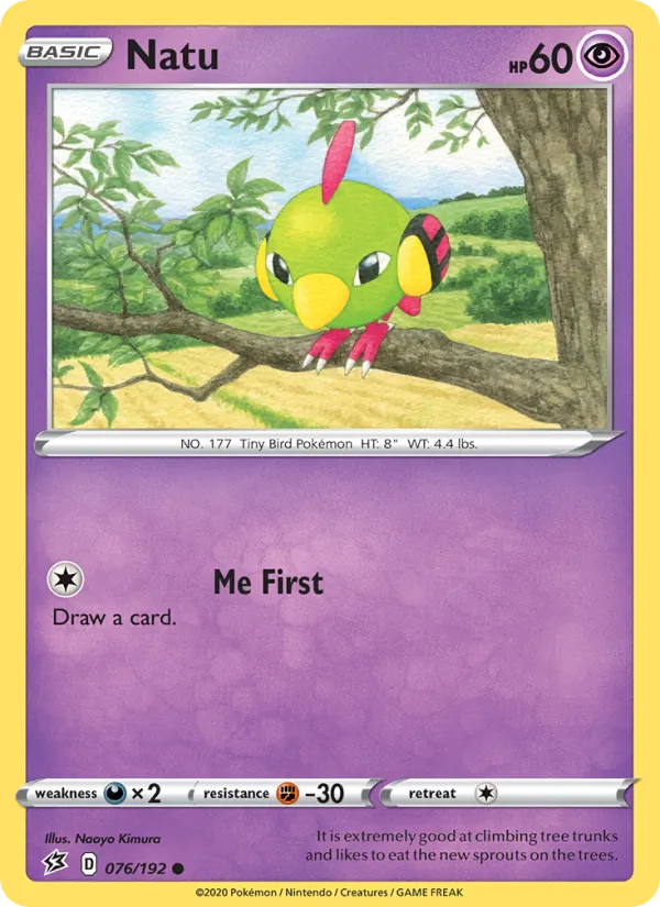 Natu 76/192 — SWSH2 – Rebel Clash — Carte Pokémon anglaise