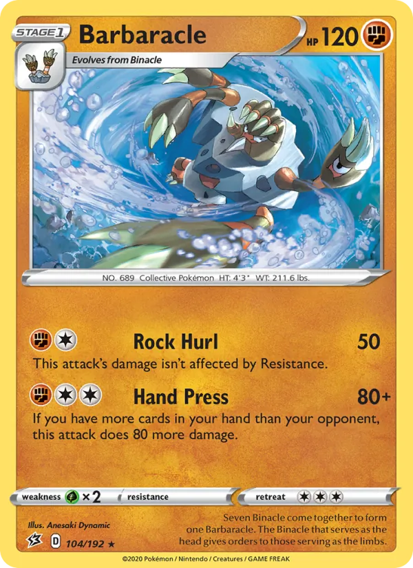 Golgopathe 104/192 — SWSH2 – Rebel Clash — Carte Pokémon anglaise