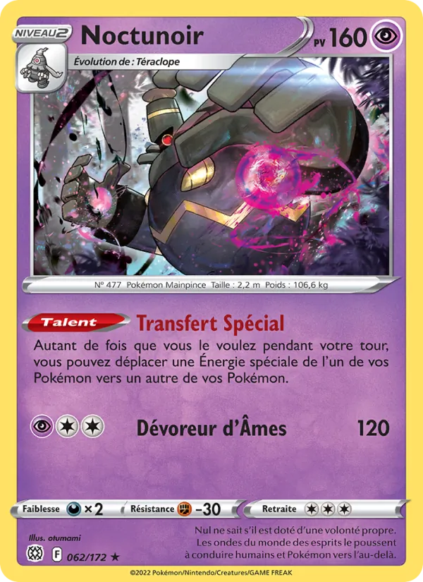 Noctunoir 62/172 — EB09 - Stars Etincelantes — Carte Pokémon française