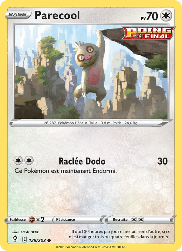 Parecool 129/203 — EB07 - Evolution Céleste — Carte Pokémon française
